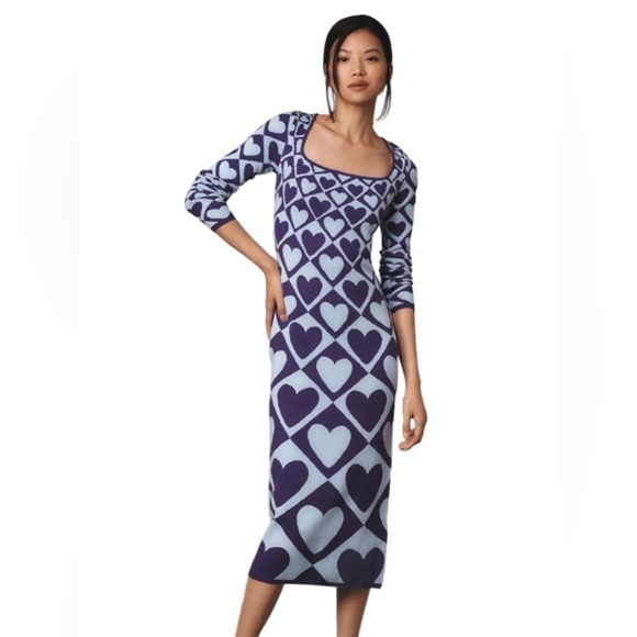 FARM Rio Dresses & Skirts - Anthropologie x Farm Rio Heart Sweater Midi Dress NWT | Size Small